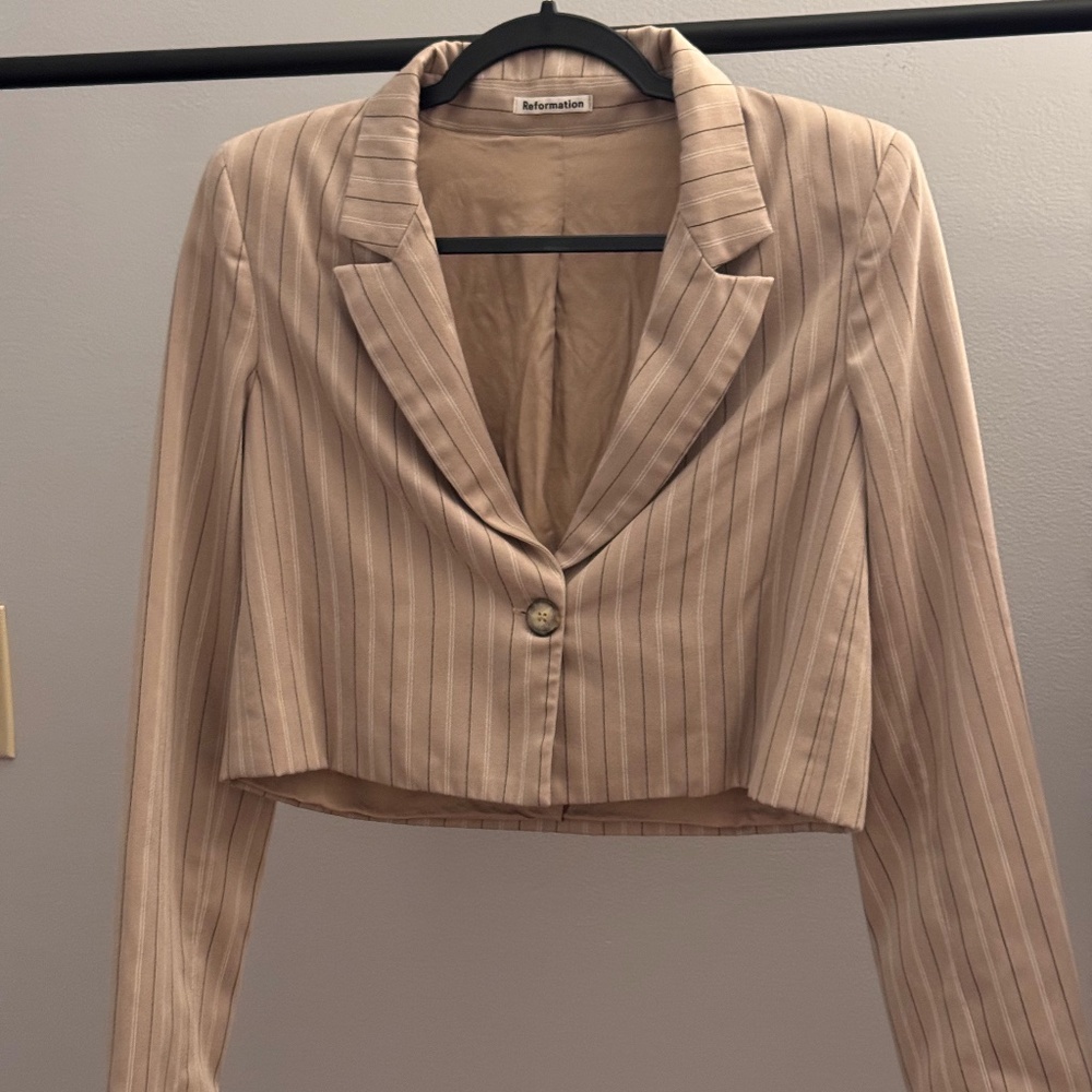 Reformation Plaid cropped blazer